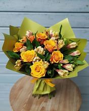 Букет цветов из:  Альстромерии и Розы в Дубки Одинцовского района