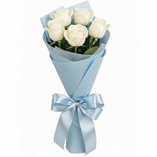 Букет 5 Белых роз Проуд в Дубки Одинцовского района