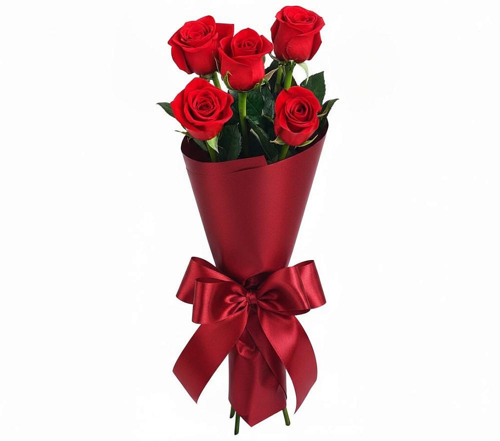 Букет 5 Красных роз Эдлесс Лав в Дубки Одинцовского района