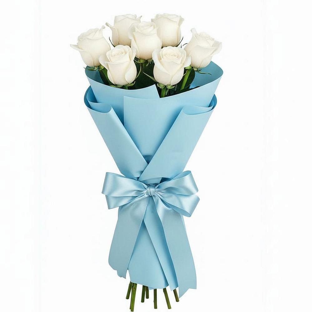 Букет 7 белых роз Проуд в Дубки Одинцовского района