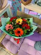Букет цветов из:  Герберы, Хризантемы и Альстромерии #REPLACE_PRED# Дубки Одинцовского района