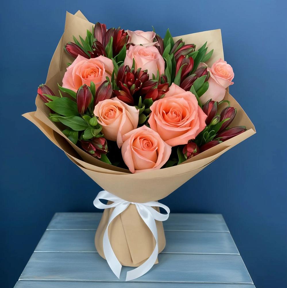 Букет цветов из: Розы и Альстромерии в Дубки Одинцовского района