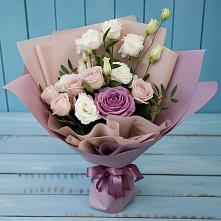 Букет цветов из:  Розы и Лизиантусы #REPLACE_PRED# Дубки Одинцовского района