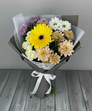 Букет цветов из:  Розы, Герберы и Хризантемы в Дубки Одинцовского района