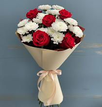 Букет цветов из:  Розы и Хризантемы в Дубки Одинцовского района