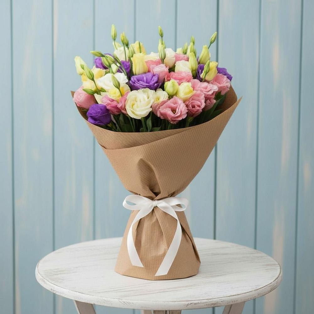 Букет цветов из: Лизиантусы в Дубки Одинцовского района