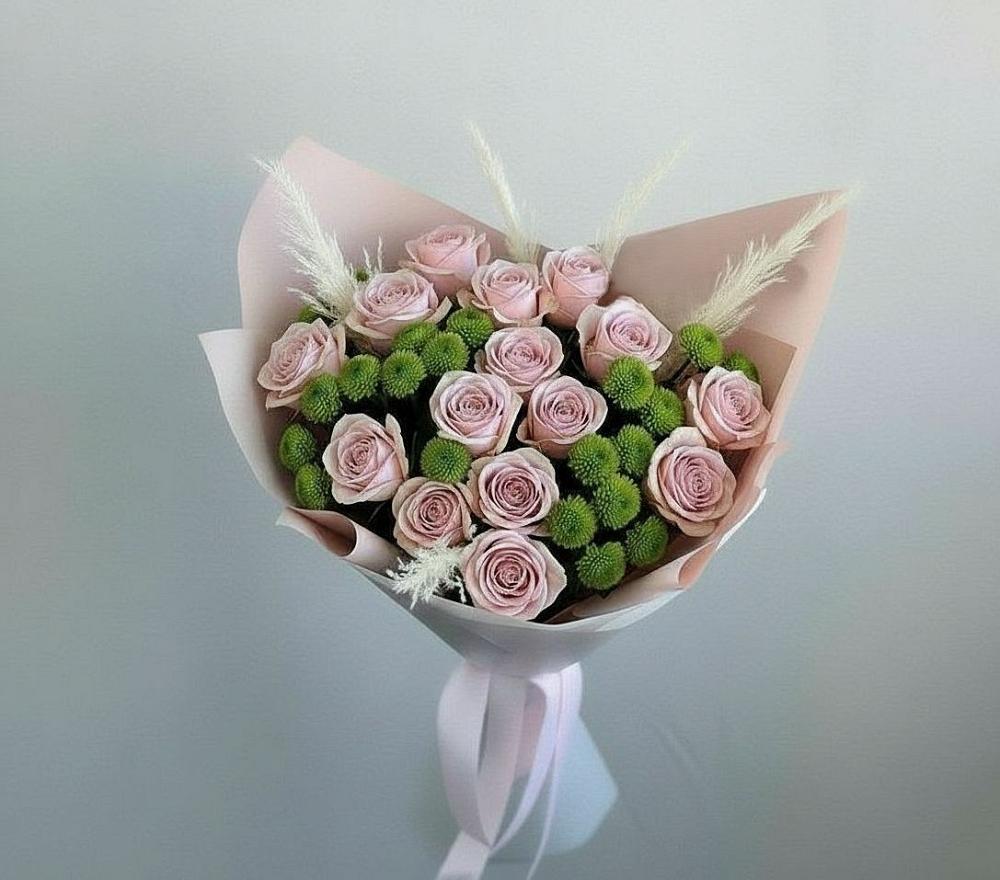 Букет цветов из: Розы и Хризантемы в Дубки Одинцовского района