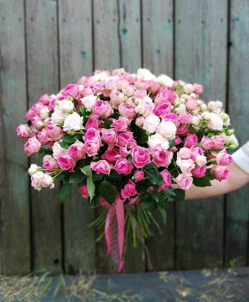 Букет Розовые кустовые розы Натали и Лав Лидия в Дубки Одинцовского района