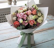 Букет цветов из:  Розы, Лизиантусы и Гвоздики #REPLACE_PRED# Дубки Одинцовского района