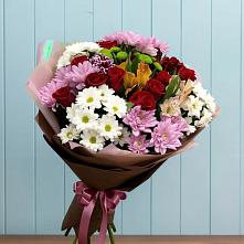 Букет цветов из:  Розы, Хризантемы и Альстромерии в Дубки Одинцовского района