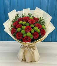 Букет цветов из:  Розы и Хризантемы в Дубки Одинцовского района