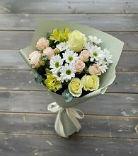 Букет цветов из:  Альстромерии, Розы и Хризантемы в Дубки Одинцовского района