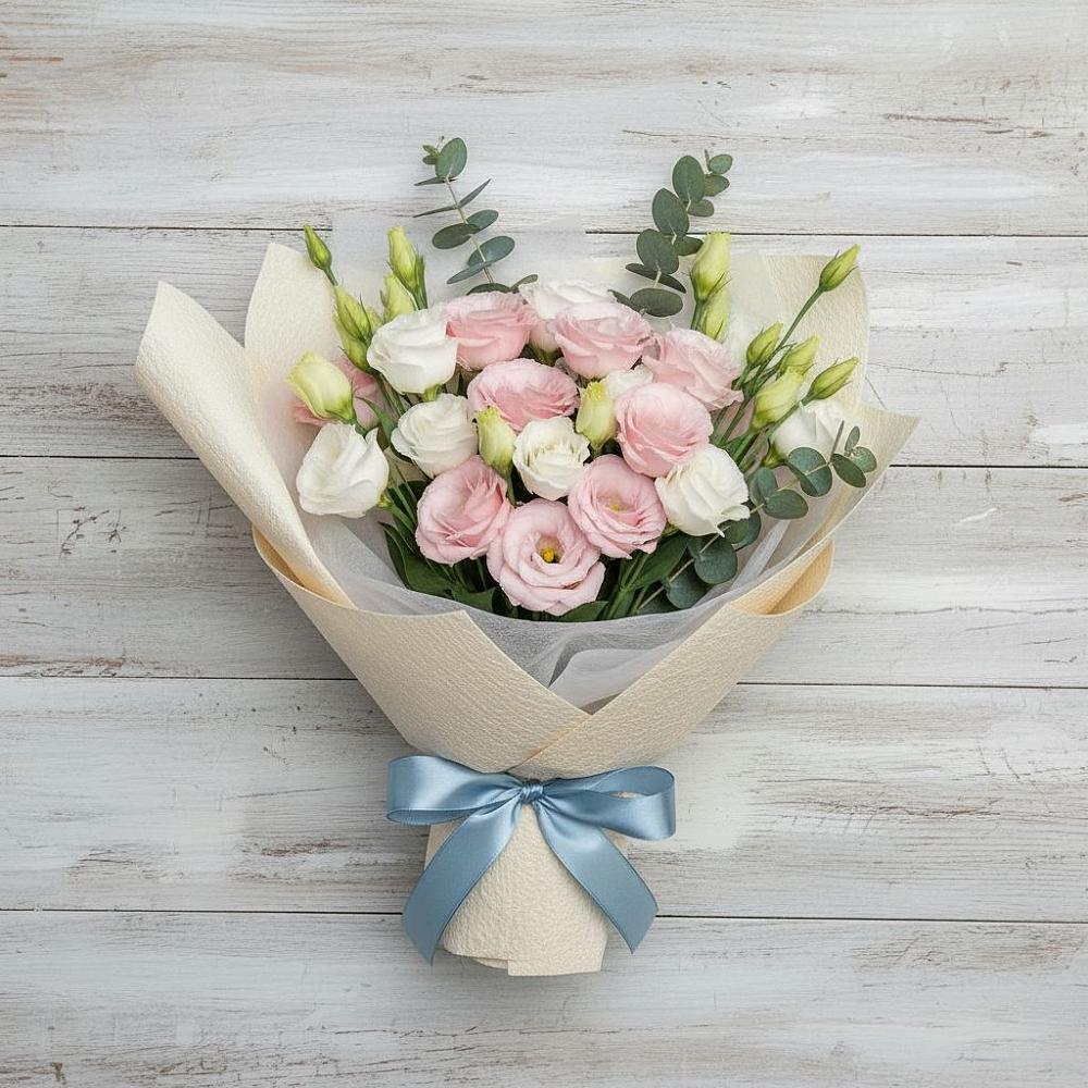 Букет цветов из: Лизиантусы в Дубки Одинцовского района